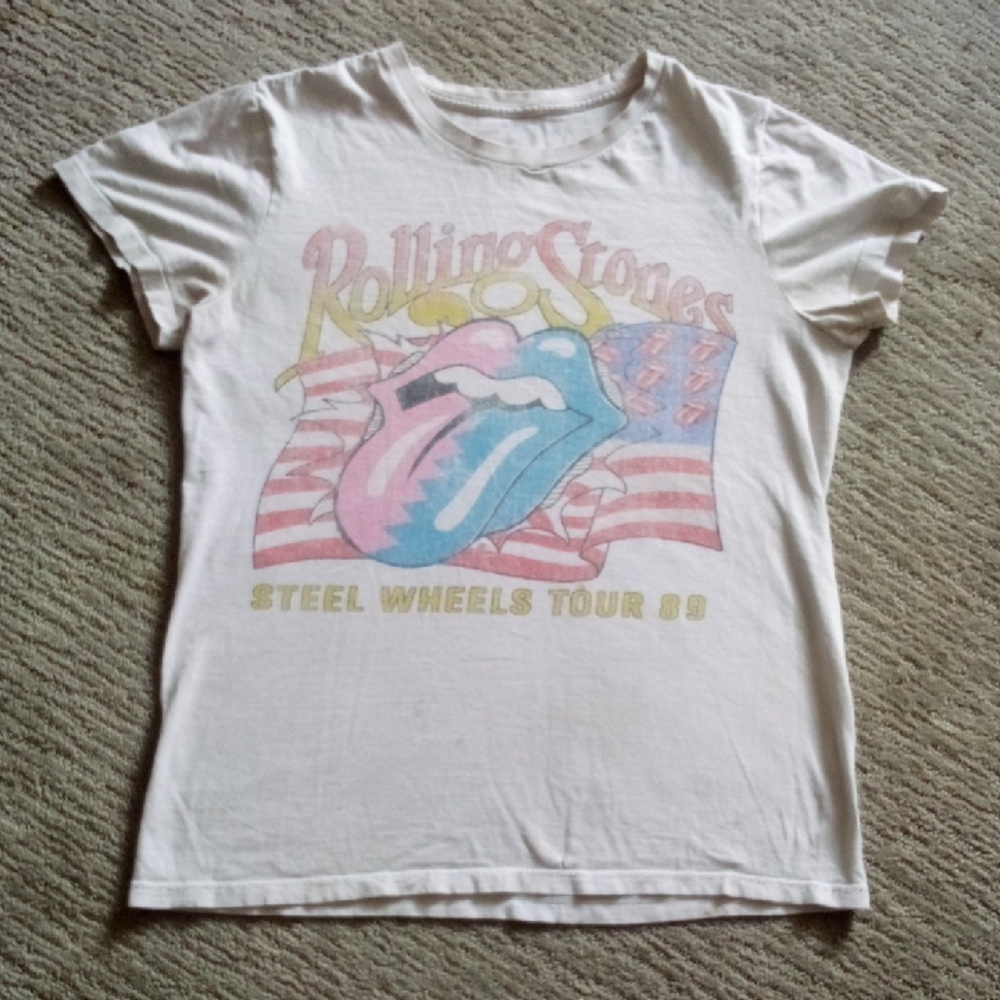 Original Rolling Stones 1989 Steel Wheels Tour T Shirt Men's Small 38" Chest